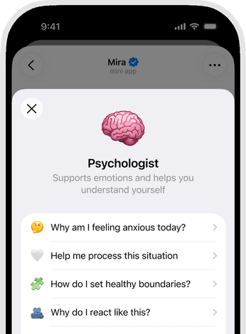 Mira application suggestions list preview