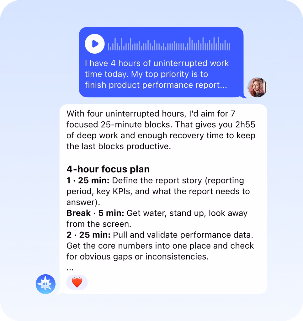 Example of how to use Mira AI for productivity